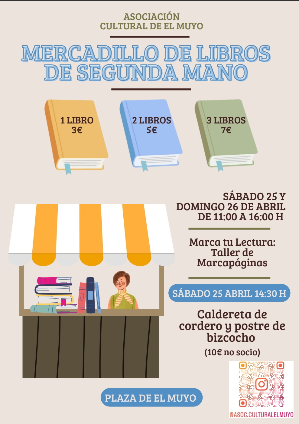 Mercadillo de libros de segunda mano en El Muyo